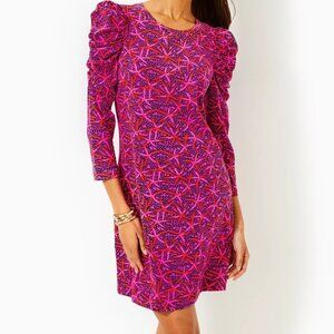 Steffie Dress by Lilly Pulitzer in Passion Fruit Pink Star